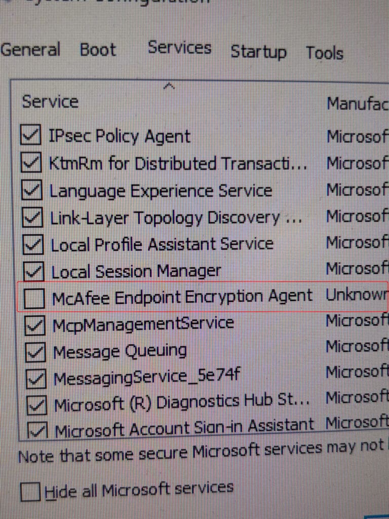 mcafee service