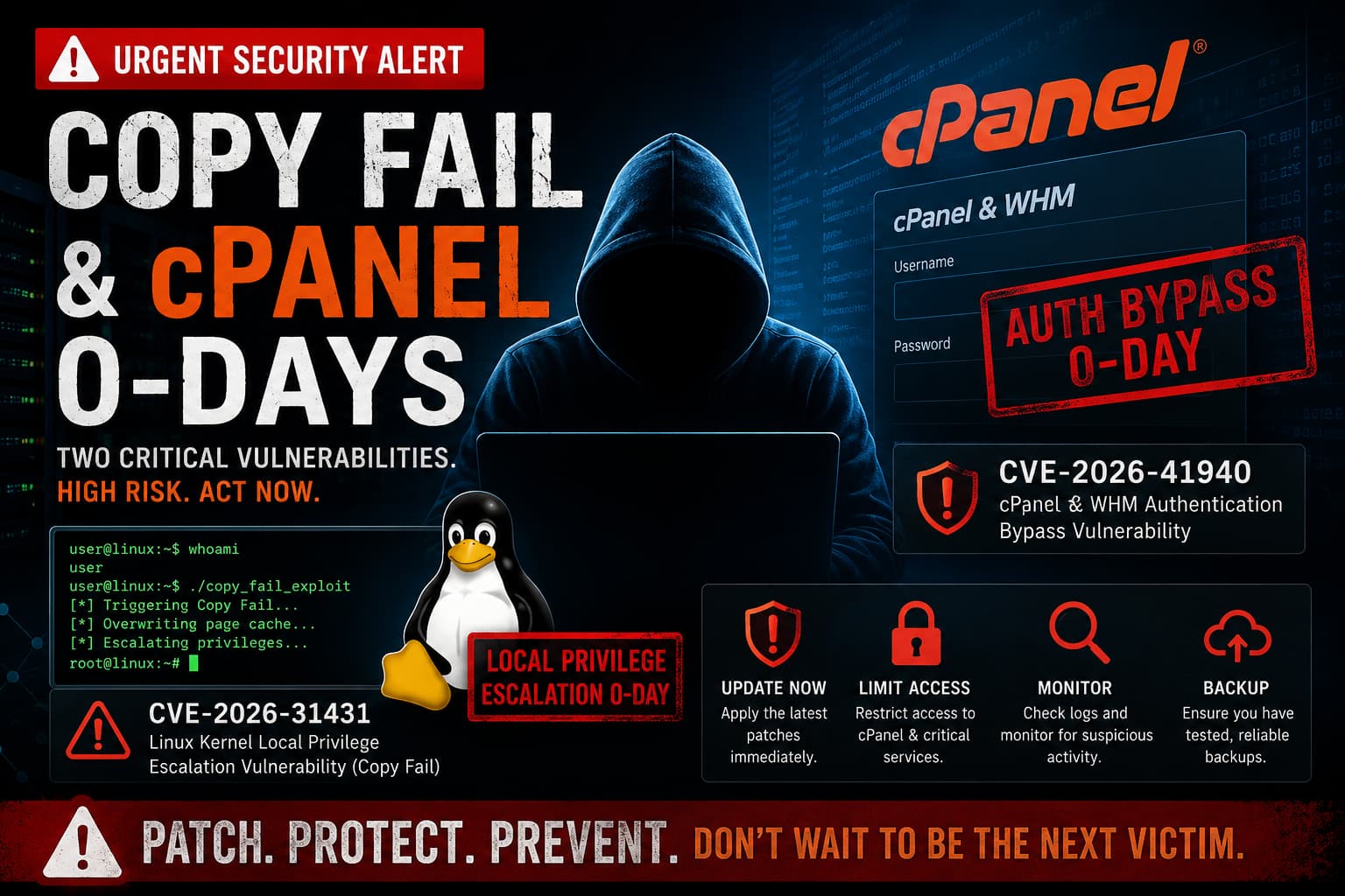 Copy Fail and cPanel 0-Days: What Businesses Need to Know